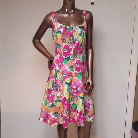 chaps fit and flare dress